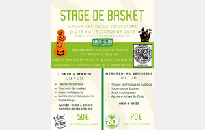 Stage de basket - Vacances de la Toussaint