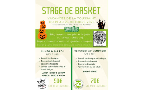 Stage de basket - Vacances de la Toussaint